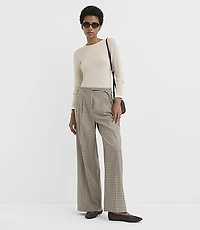 Belted Slouchy Trouser Pants Plaid