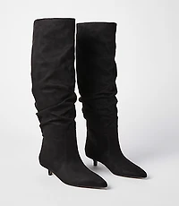 Tall Slouchy Kitten Heel Boots