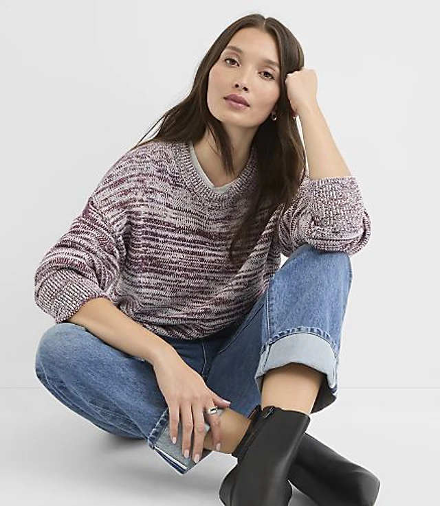 Spacedye Ribtrim Dolman Sweater