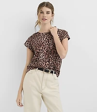Petite Leopard Print Modern Wedge Tee