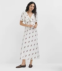 Tall Garden Tie Neck Bias Midi Dress