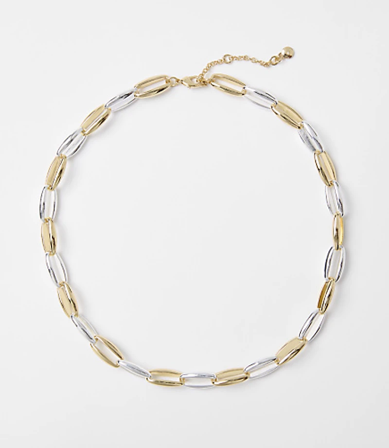 Mixed Metal Chain Link Necklace
