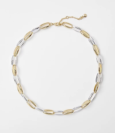 Mixed Metal Chain Link Necklace