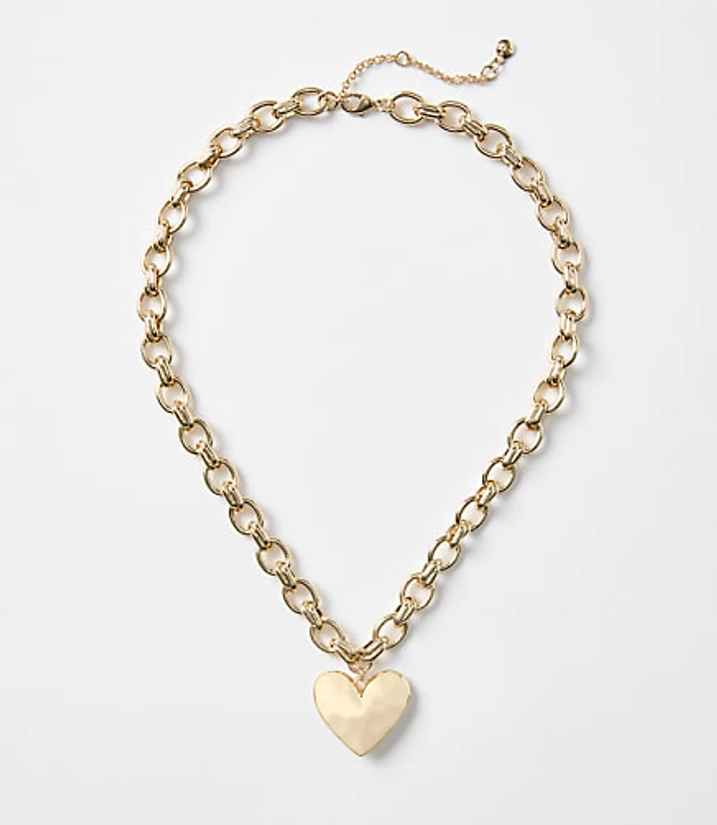 Heart Hammered Pendant Necklace