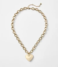 Heart Hammered Pendant Necklace
