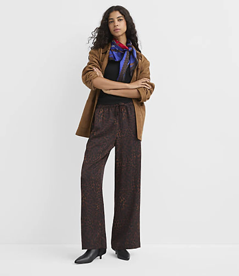 Sawyer Pull On Pants Leopard Print Twill