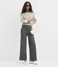 Petite Palmer Wide Leg Pants Heathered Ponte