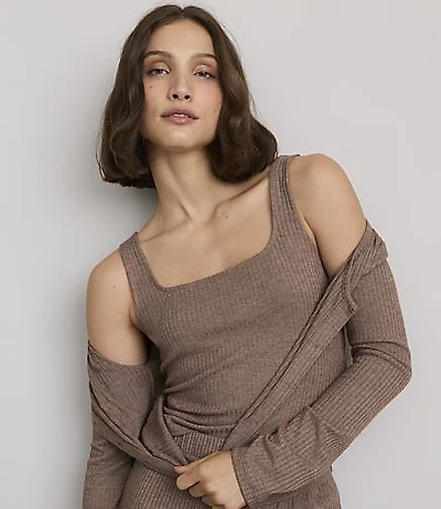 Petite Lou & Grey Heathered Brushed Ribbed Pajama Cami
