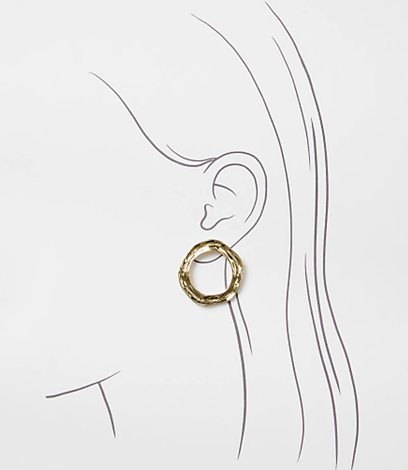 Open Circle Stud Earrings