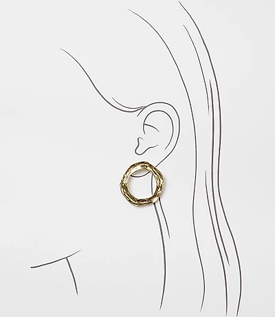 Open Circle Stud Earrings