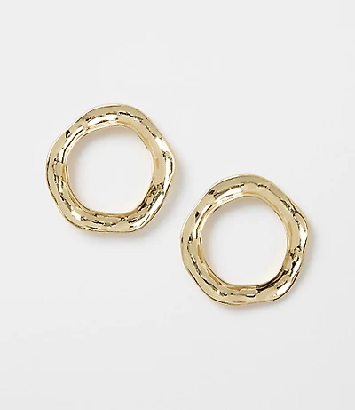 Open Circle Stud Earrings