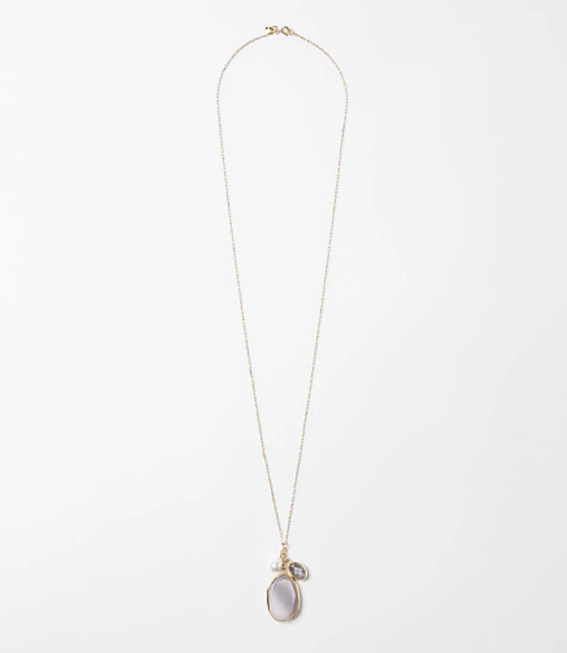 Marbleized Cluster Pendant Necklace