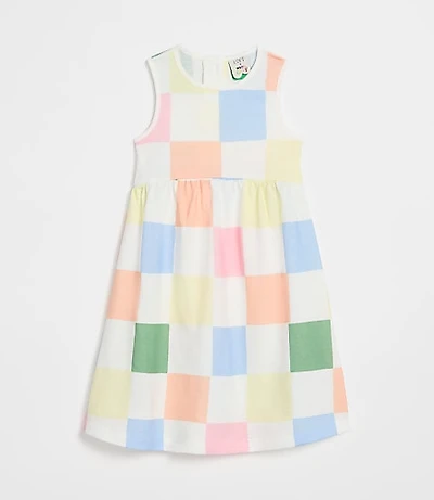 LOFT x Mon Coeur Recycled Cotton Checkered Tank Dress