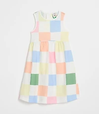 LOFT x Mon Coeur Recycled Cotton Checkered Tank Dress