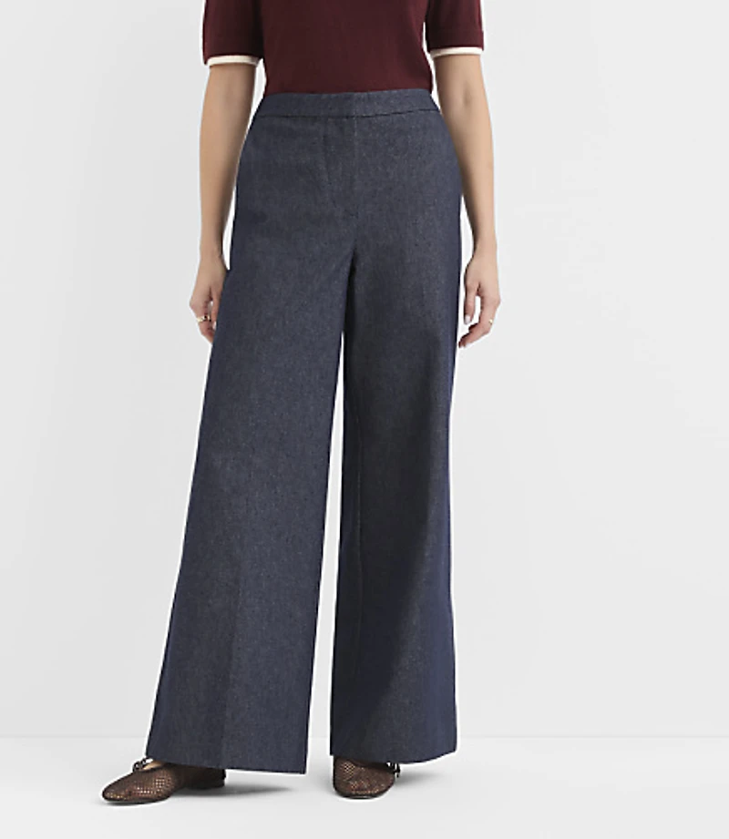 Curvy Clean Wide Leg Pants Refined Denim