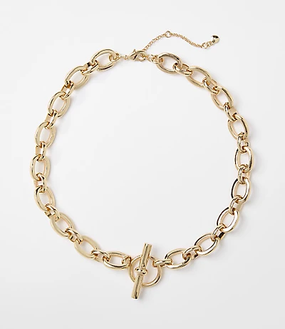 Chain Link Toggle Statement Necklace