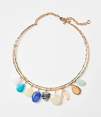 Heart Mixed Drop Collar Necklace