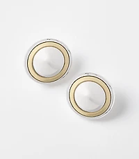 Mixed Metal Circle Statement Stud Earrings