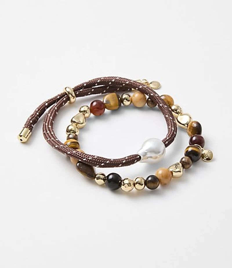 Pearlized Rope Bracelet Set