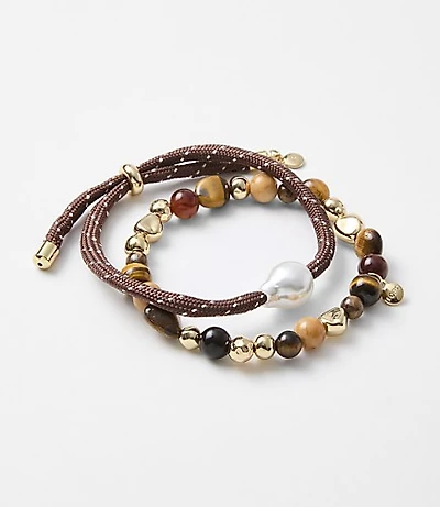 Pearlized Rope Bracelet Set