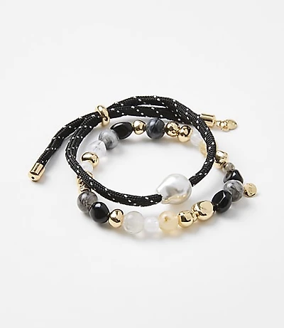 Pearlized Rope Bracelet Set