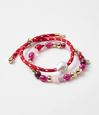 Pearlized Rope Bracelet Set