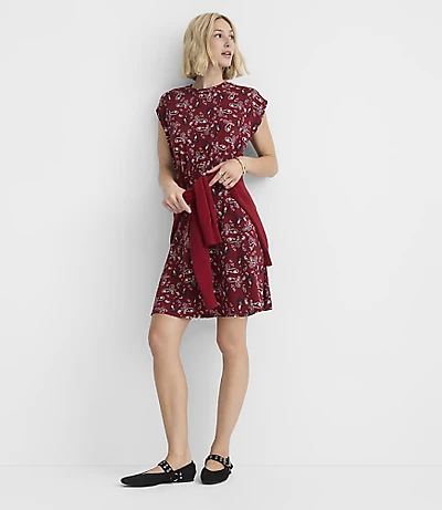 Petite Paisley Cap Sleeve Mini Dress