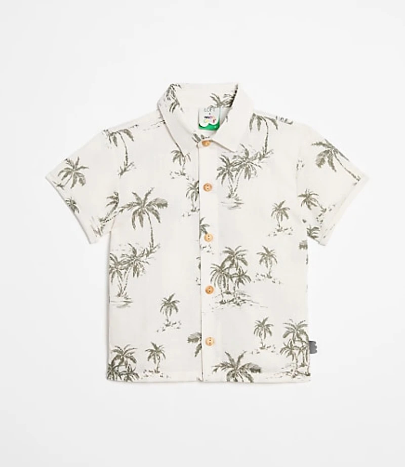 LOFT x Mon Coeur Linen Palm Tree Shirt