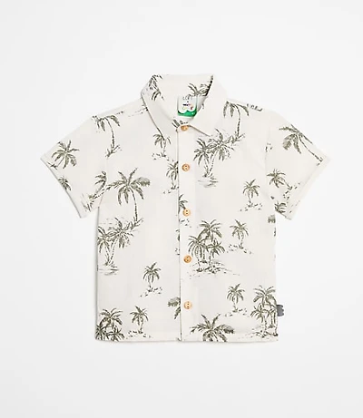 LOFT x Mon Coeur Linen Palm Tree Shirt