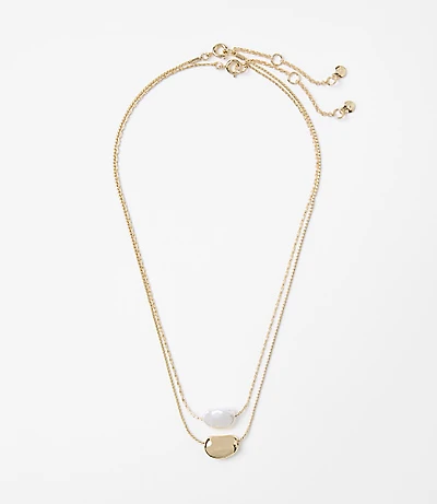 Pearlized Mini Layered Necklace Set