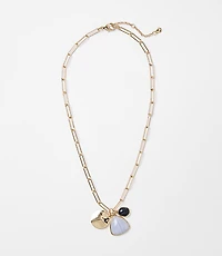 Coin Marbleized Cluster Pendant Necklace