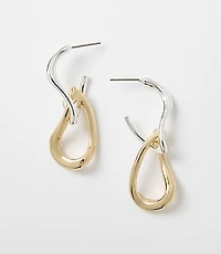 Mixed Metal Open Drop Earrings