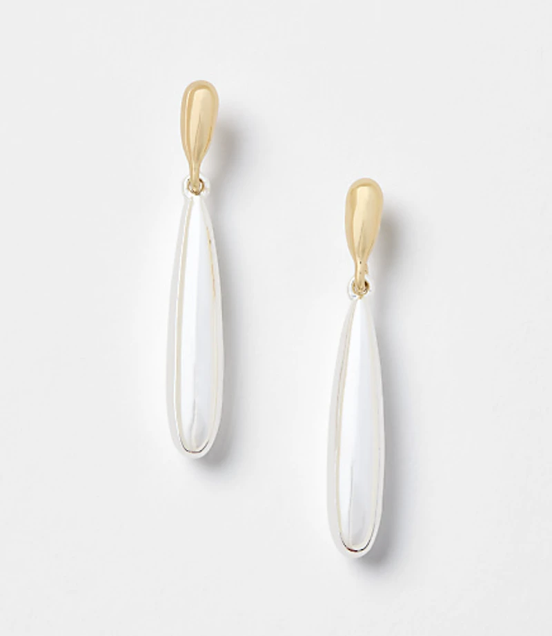 Mixed Metal Teardrop Earrings