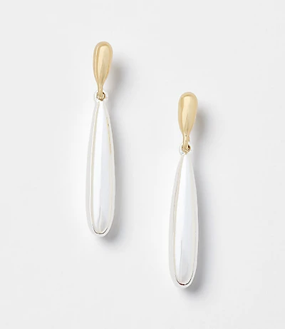 Mixed Metal Teardrop Earrings