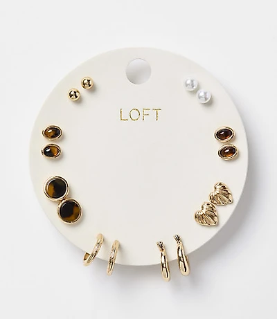 Tortoiseshell Print Stud Earring Set