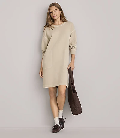 Lou & Grey Denim Washed Terrysoft Mini Pocket Dress