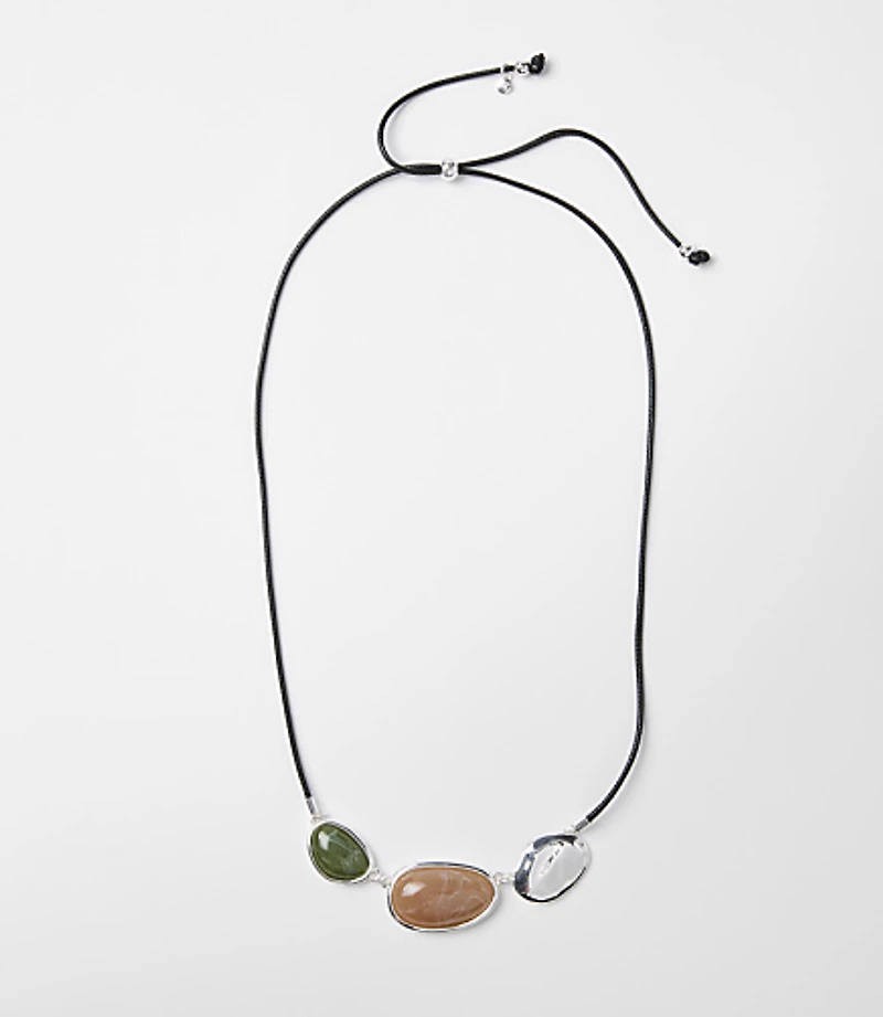 Marbleized Cord Statement Necklace
