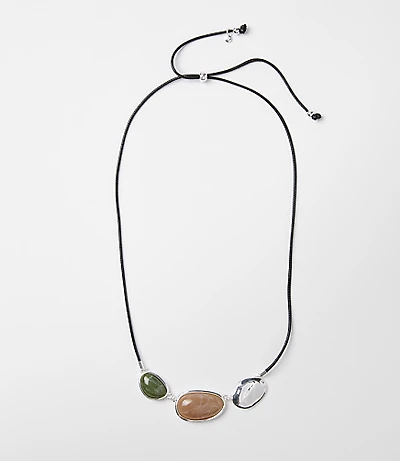 Marbleized Cord Statement Necklace