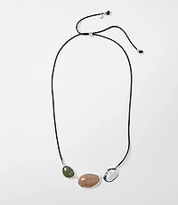 Marbleized Cord Statement Necklace