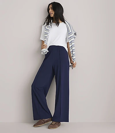 Lou & Grey Luvstretch Pintucked Wide Leg Pants