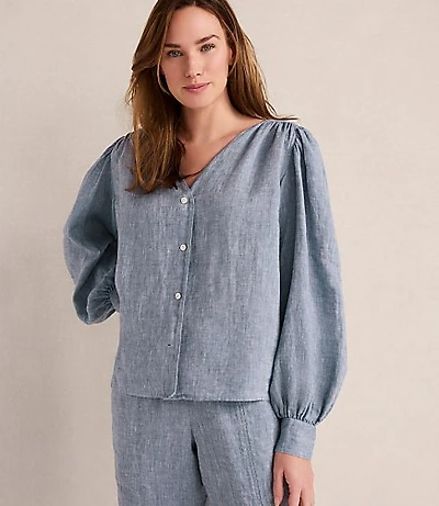 Haven Well Within Linen V-Neck Blouse