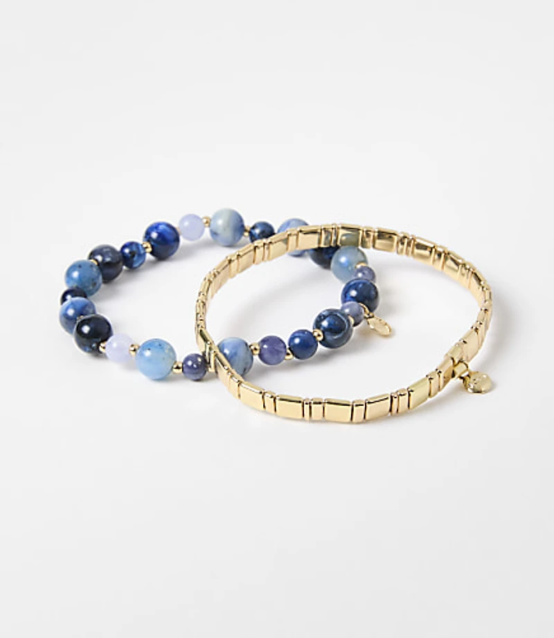 Chicklet & Beaded Bracelet Set