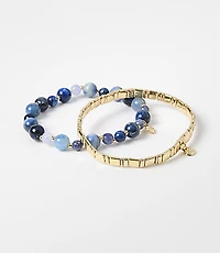 Chicklet & Beaded Bracelet Set