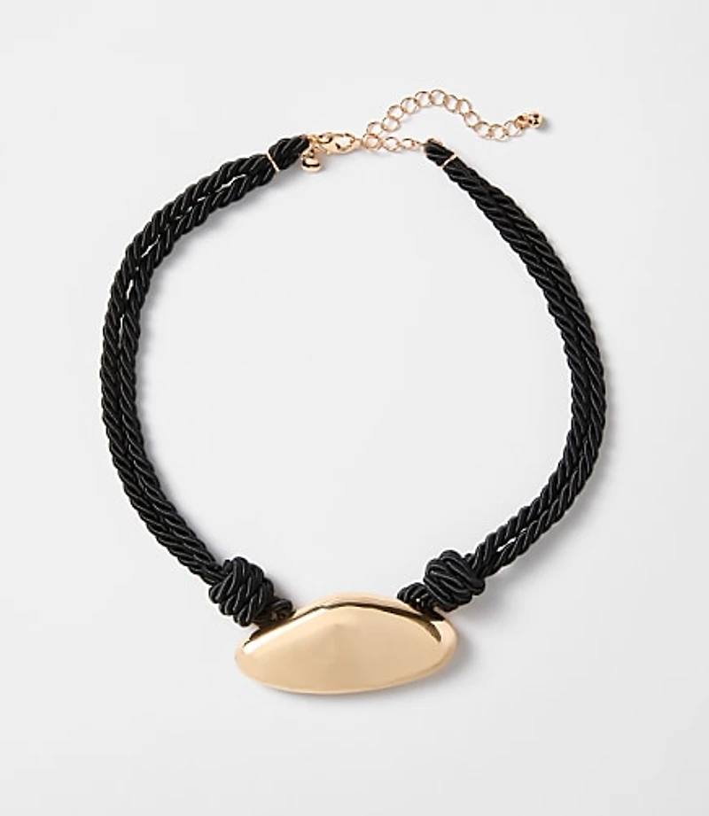 Metal Cord Statement Necklace