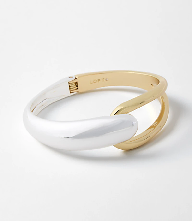 Mixed Metal Linked Cuff Bracelet