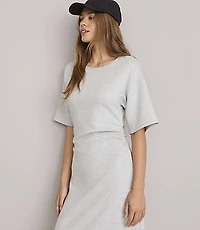 Lou & Grey Heathered Scubasoft Side Pleated Maxi Dress