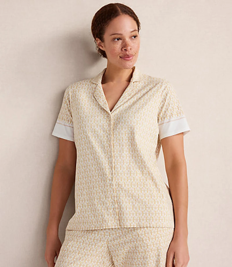Haven Well Within Organic Cotton Jersey Ikat Foulard Pajama Top