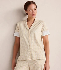 Haven Well Within Organic Cotton Jersey Ikat Foulard Pajama Top