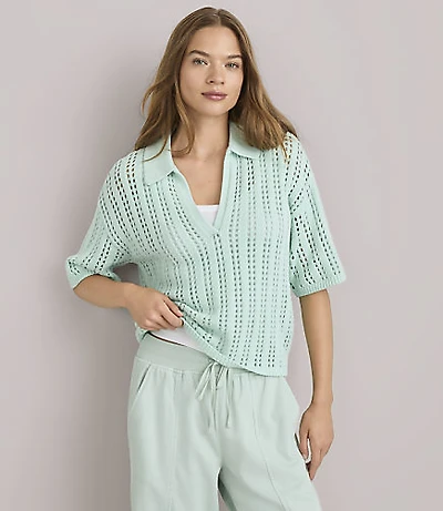 Lou & Grey Stitchy Polo Sweater