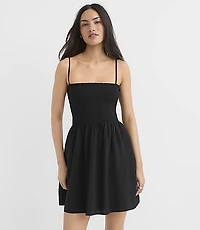 Petite Smocked Strappy Mini Pocket Dress
